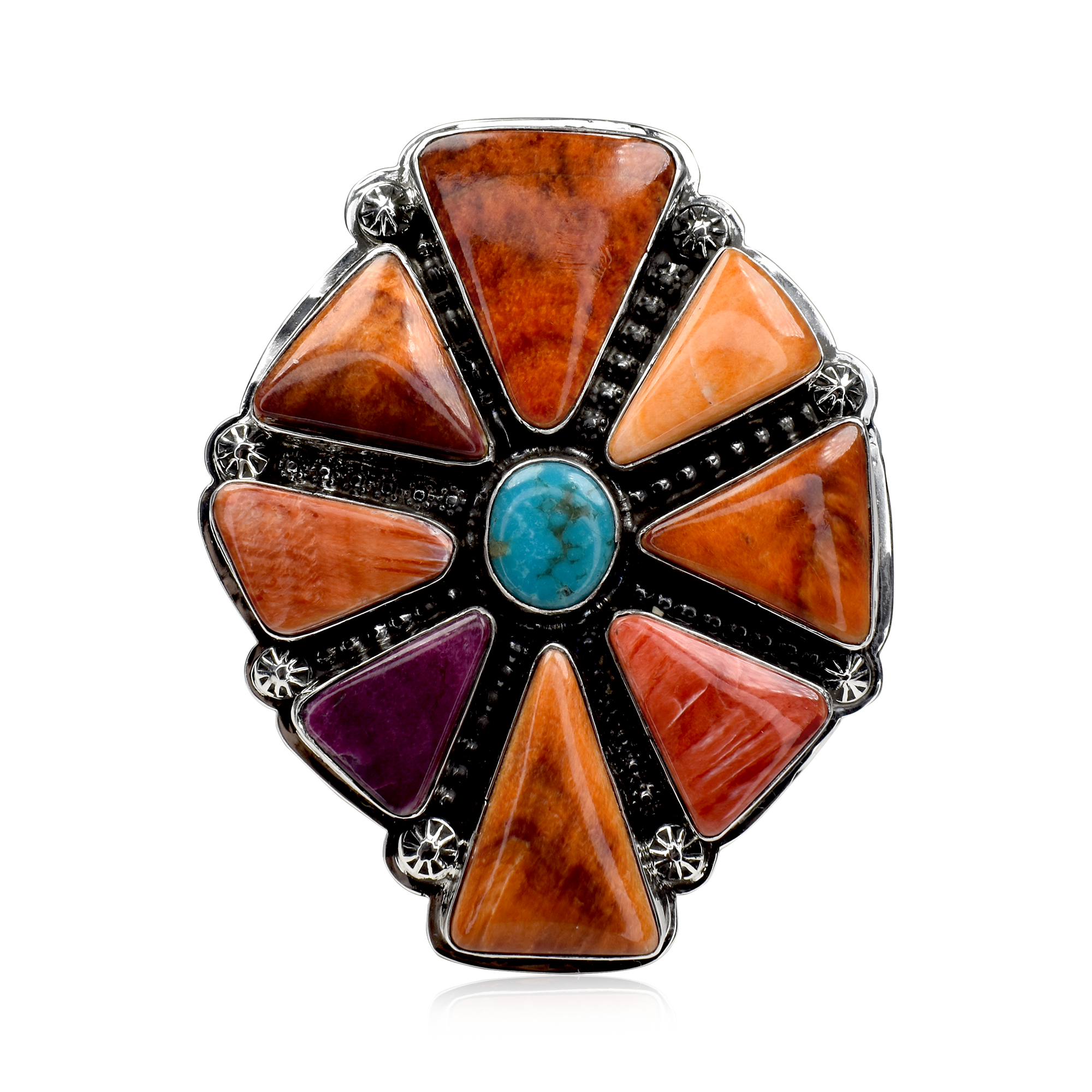 Multicolored Spiny Oyster and  Flower Cuff