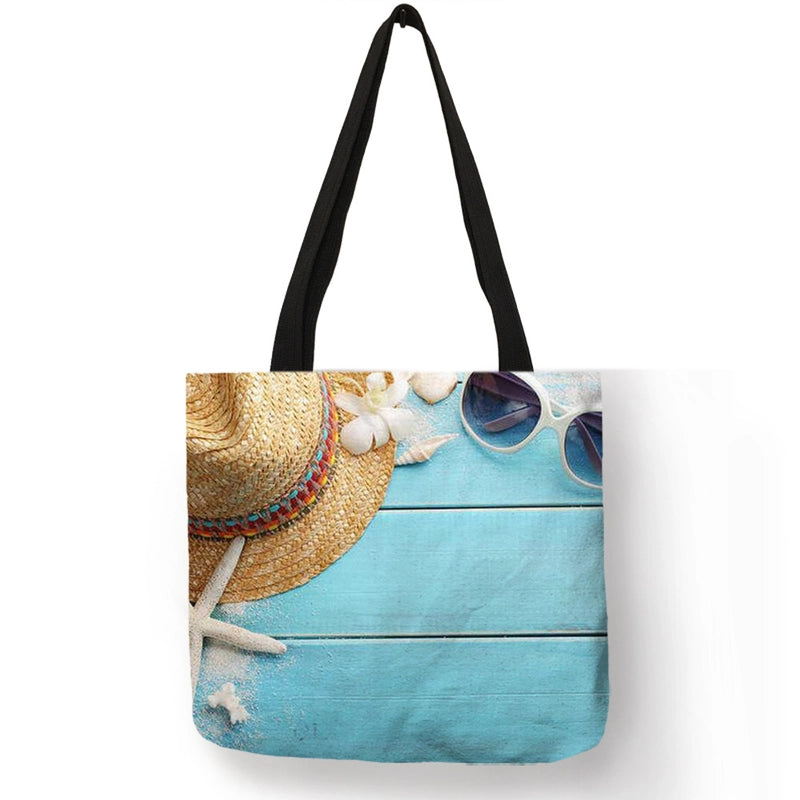 Women's Medium Polyester Underwater World Vacation Beach Square Open Tote Bag
