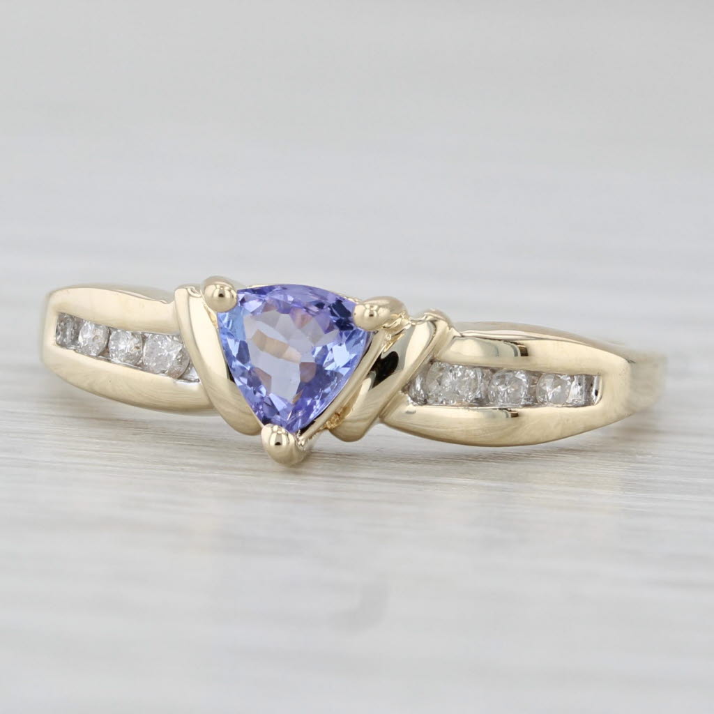 0.47ctw Tanzanite Diamond Ring 10k Yellow Gold Size 7