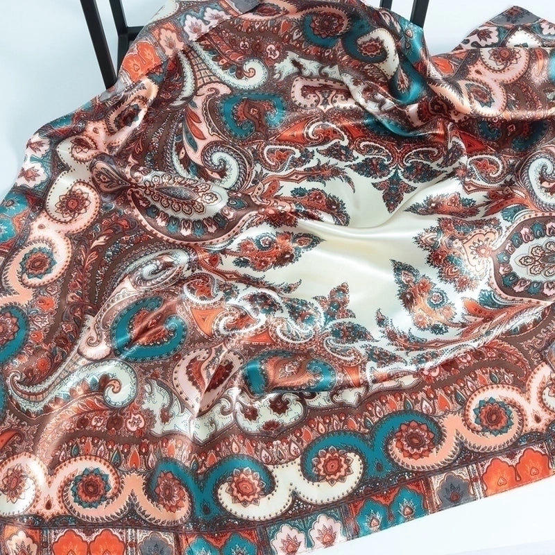 Women's Minimalist Flower Satin Printing Scarves & Gloves