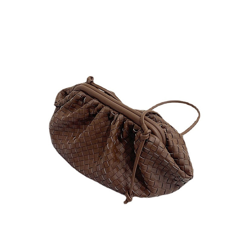 Simple Braided Cloud-shaped Large Capacity Soft Leather Trend Messenger Bag