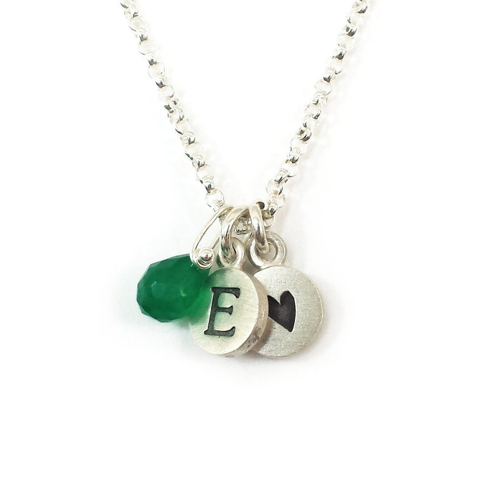 Personalized Tiny Dot Necklace with Gemstones