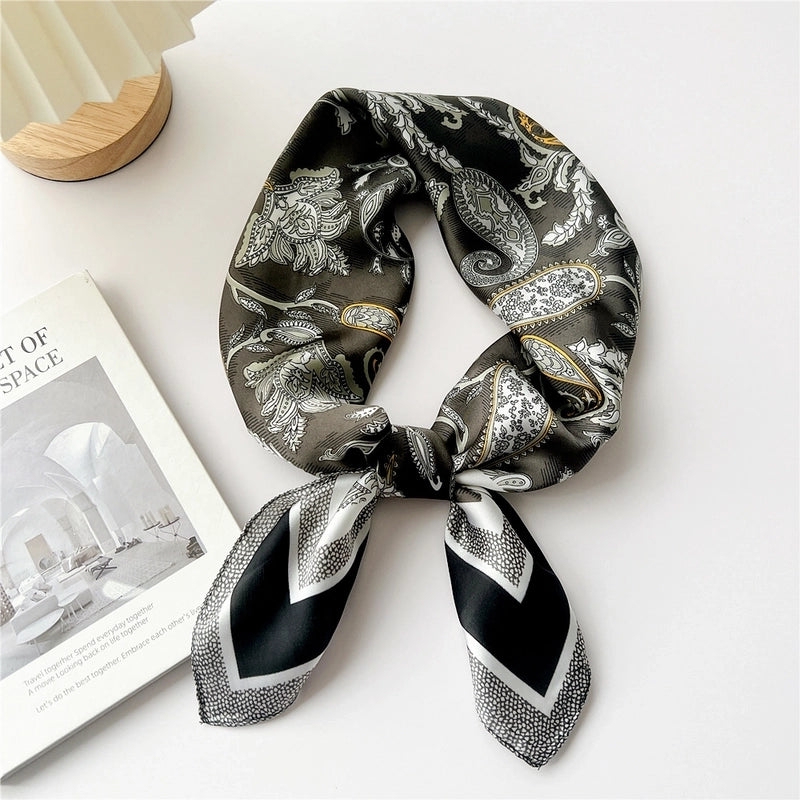 Women's Cartoon Style Cute Minimalist Printing Polyester Printing Silk Scarf