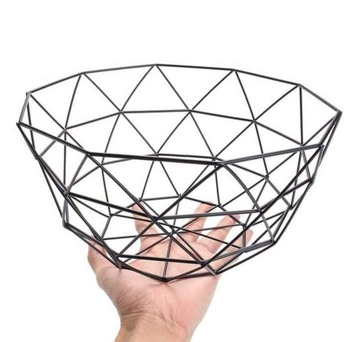 Geometric metallic storage holderFruit storage basket