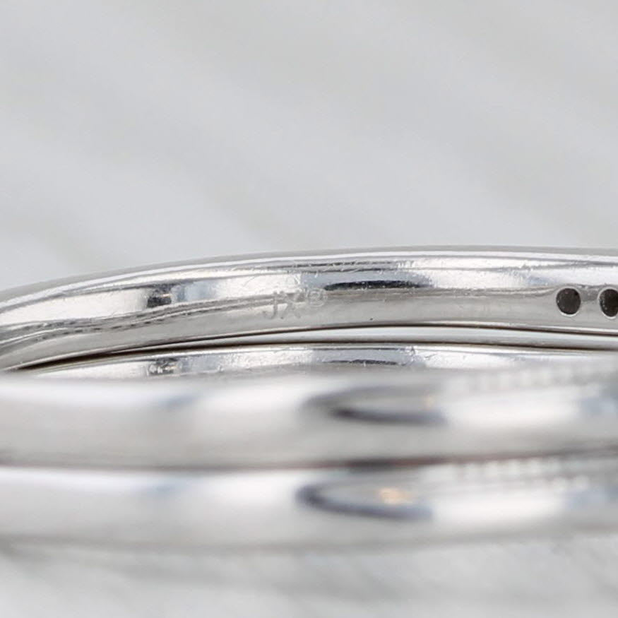 0.20ctw Diamond Wedding Bands Set of 2 Rings 10k White Gold Size 7
