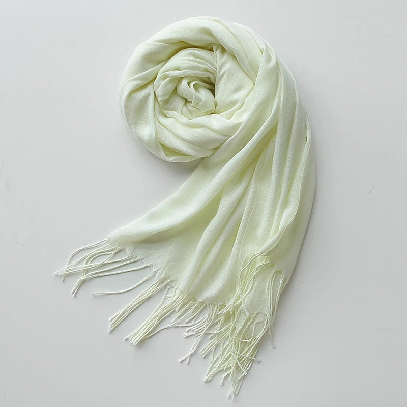 Unisex Minimalist Solid Color Polyester Scarf