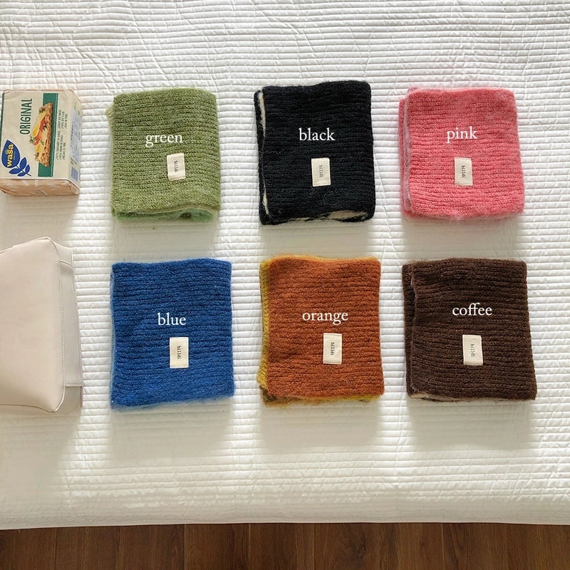 Women's Casual Solid Color Polyester Fleece Scarf