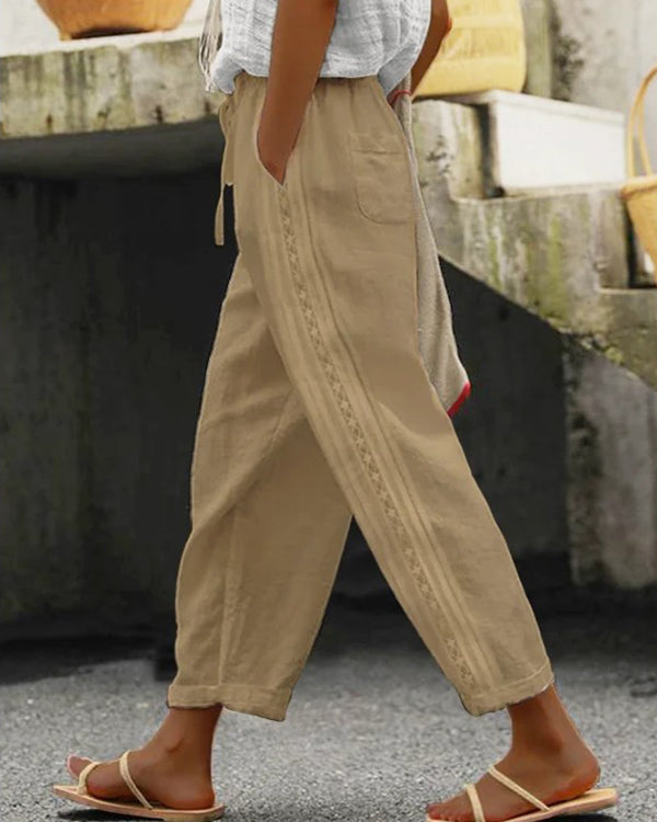 Casual Cotton Pocket Pants