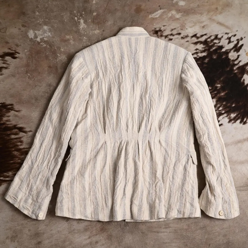 Vintage Men's Striped Washed Cotton Blazer