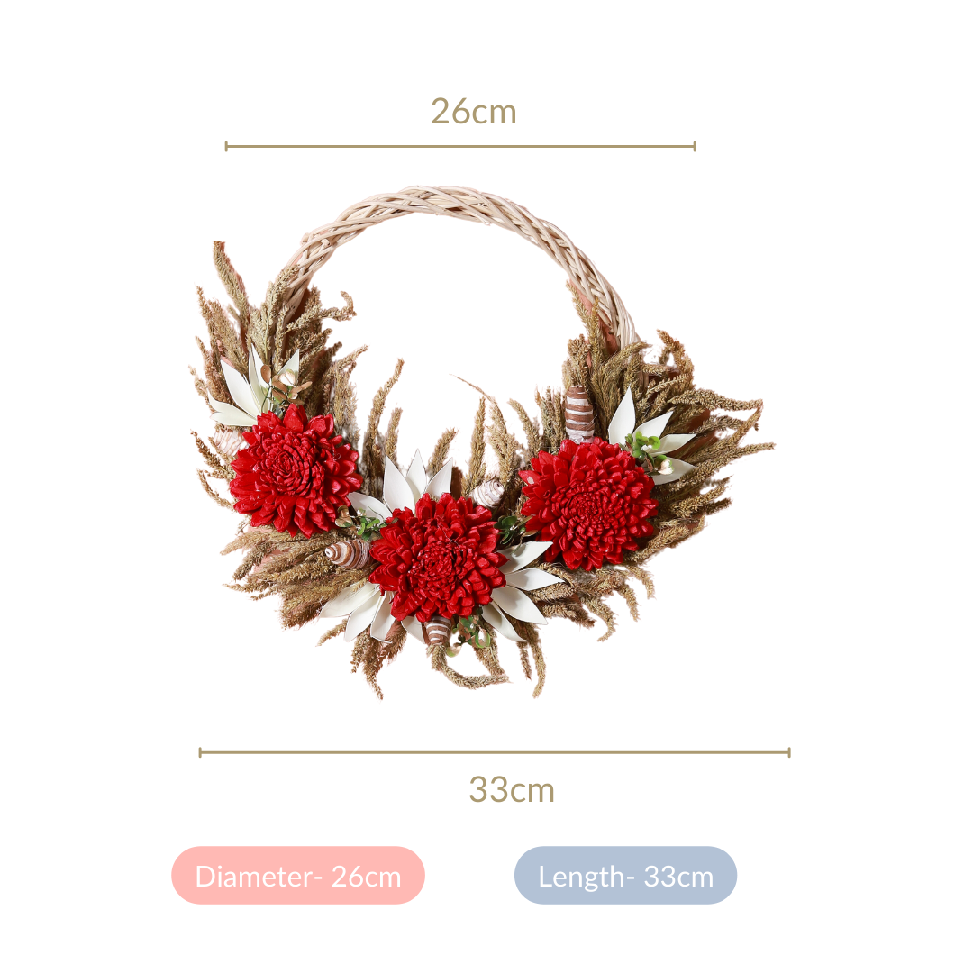 Festive Flower Wreath For Wall Decor