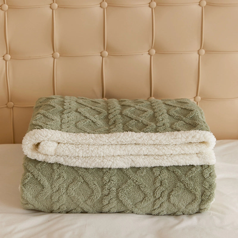 Lamb Wool Tower Velvet Blanket Winter Coral Fleece Nap Blanket Multi-color Autumn And Winter Office Blanket