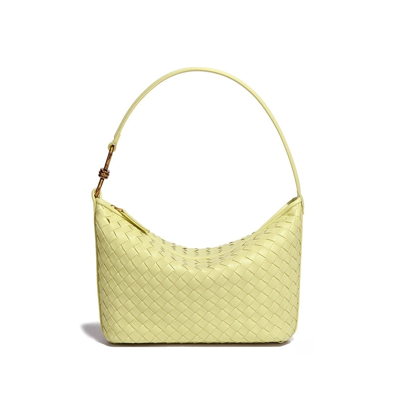 Women's Medium Pu Leather Solid Color Vintage Style Classic Style Dumpling Shape Zipper Straw Bag