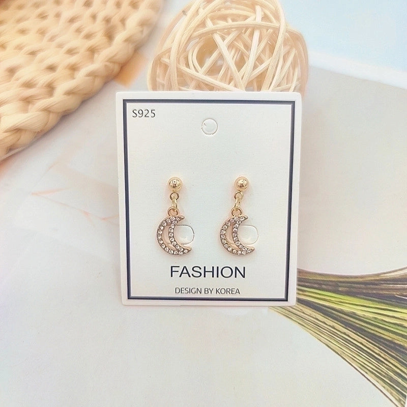 1 Pair Fashion Flower Butterfly Bow Knot Inlay Alloy Artificial Pearls Rhinestones Shell Earrings