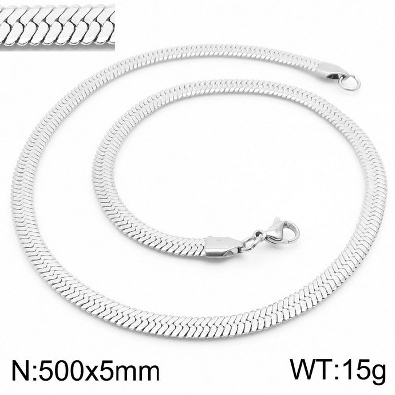 Classic Style Solid Color Titanium Steel 18K Gold Plated Plating Chain Necklace