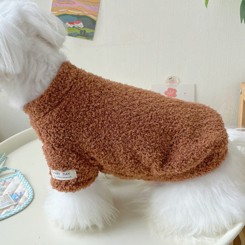 Soft Warm Solid Color Fleece Dog Cat Hoodie