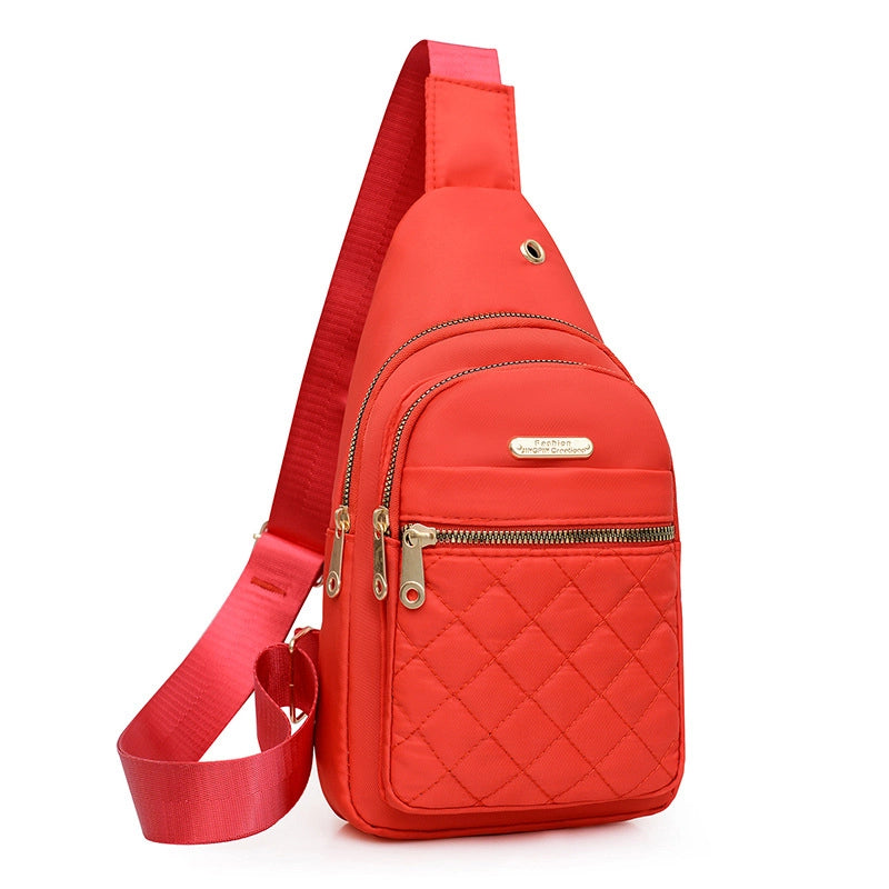 Chest Bag Women's New Korean-style Crossbody Bag Girls' Sports Chest Bag Street Oxford Cloth Simple Chest Bag