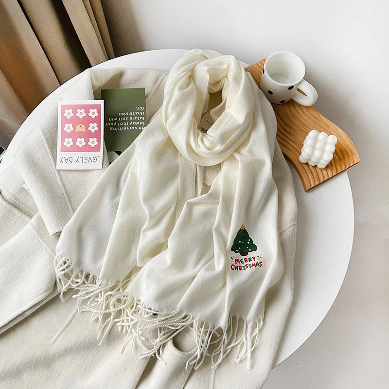 Unisex Streetwear Christmas Tree Christmas Socks Gingerbread Imitation Cashmere Scarf