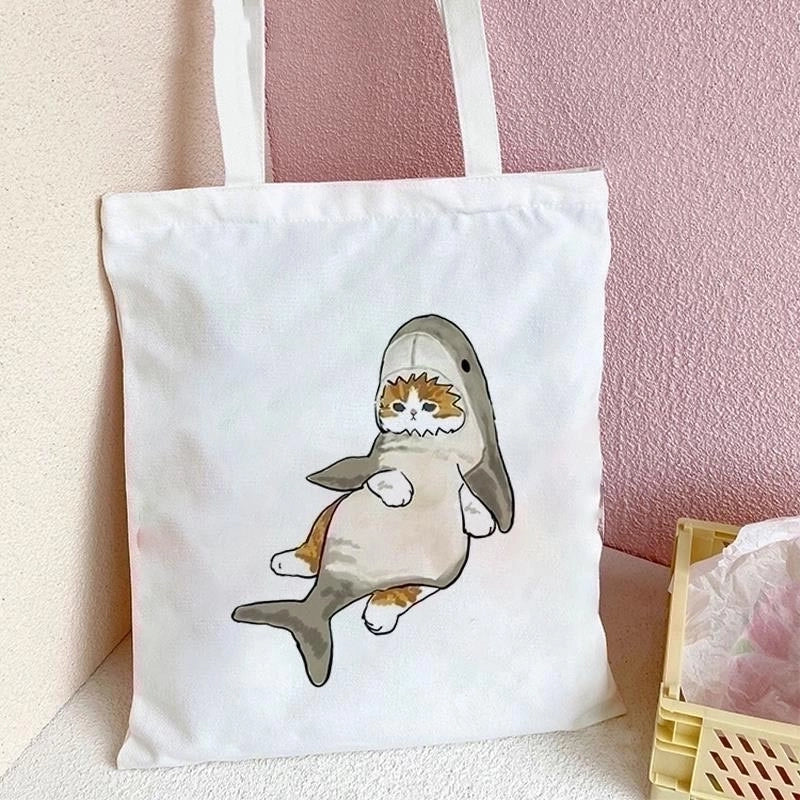 Women's Cute Cat Shark Shopping Bags