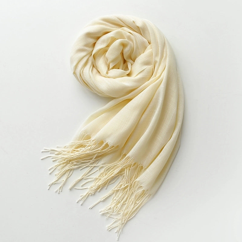 Unisex Minimalist Solid Color Polyester Scarf