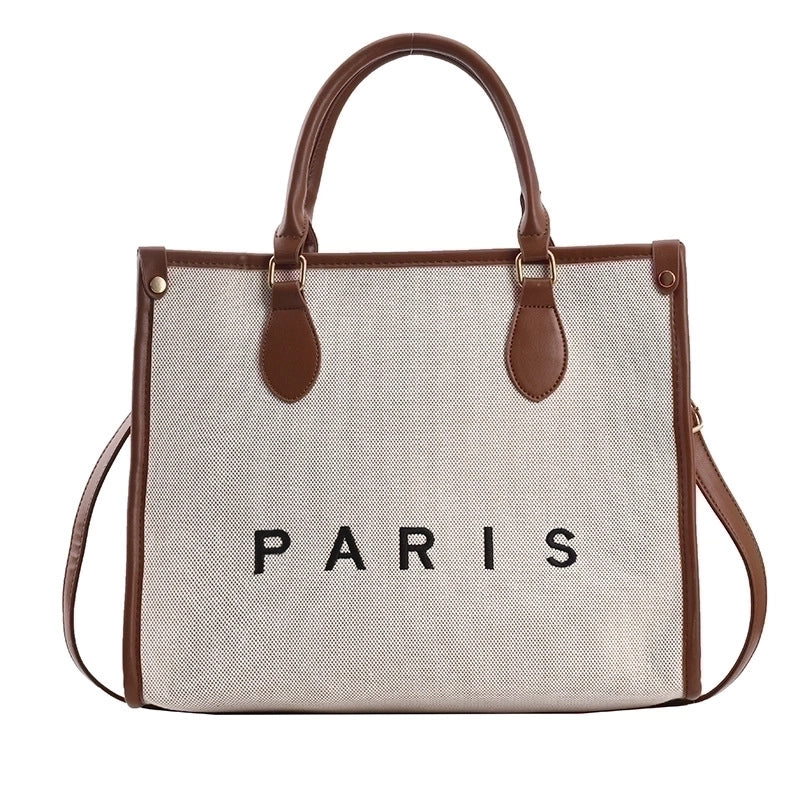 Women's All Seasons Pu Leather Canvas Basic Handbag
