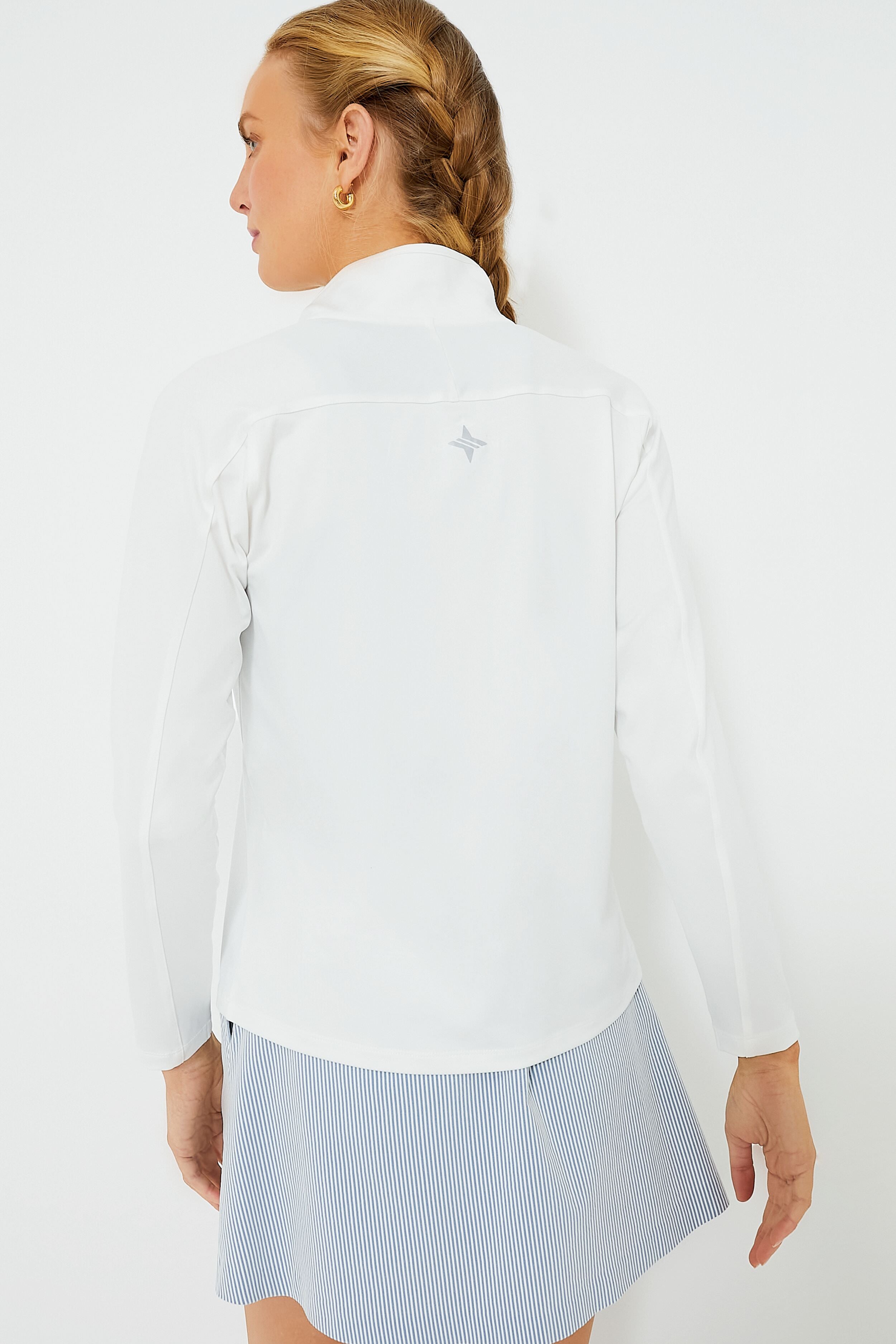 White Carver Quarter Zip Tee