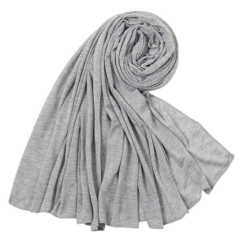 Women's Minimalist Solid Color Mercerized Cotton Winter Scarves