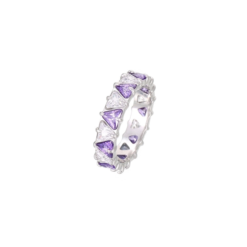Minimalist Shiny Heart Shape 304 Stainless Steel Zircon 16K Gold Plated White Gold Plated Inlay Rings