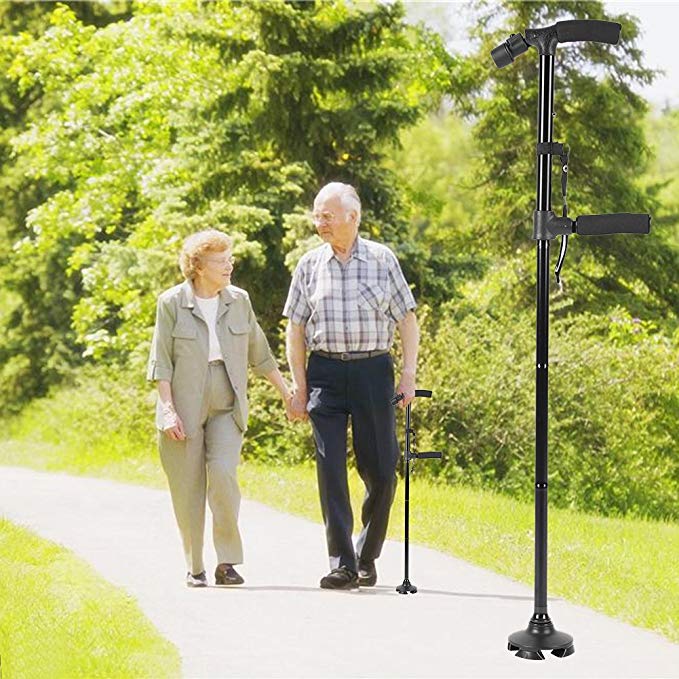 48% OFF HOT SALE -Aluminum alloy with LED light non-slip foldable walking stick