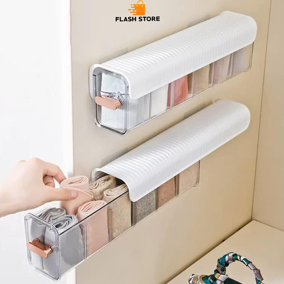 6 Grid Transparent Wall Closet Organizer