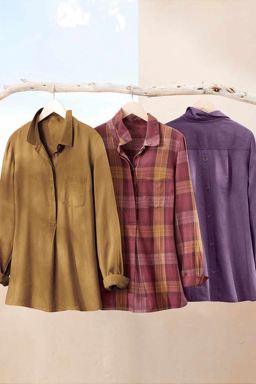 Heathered Solid Popover Top