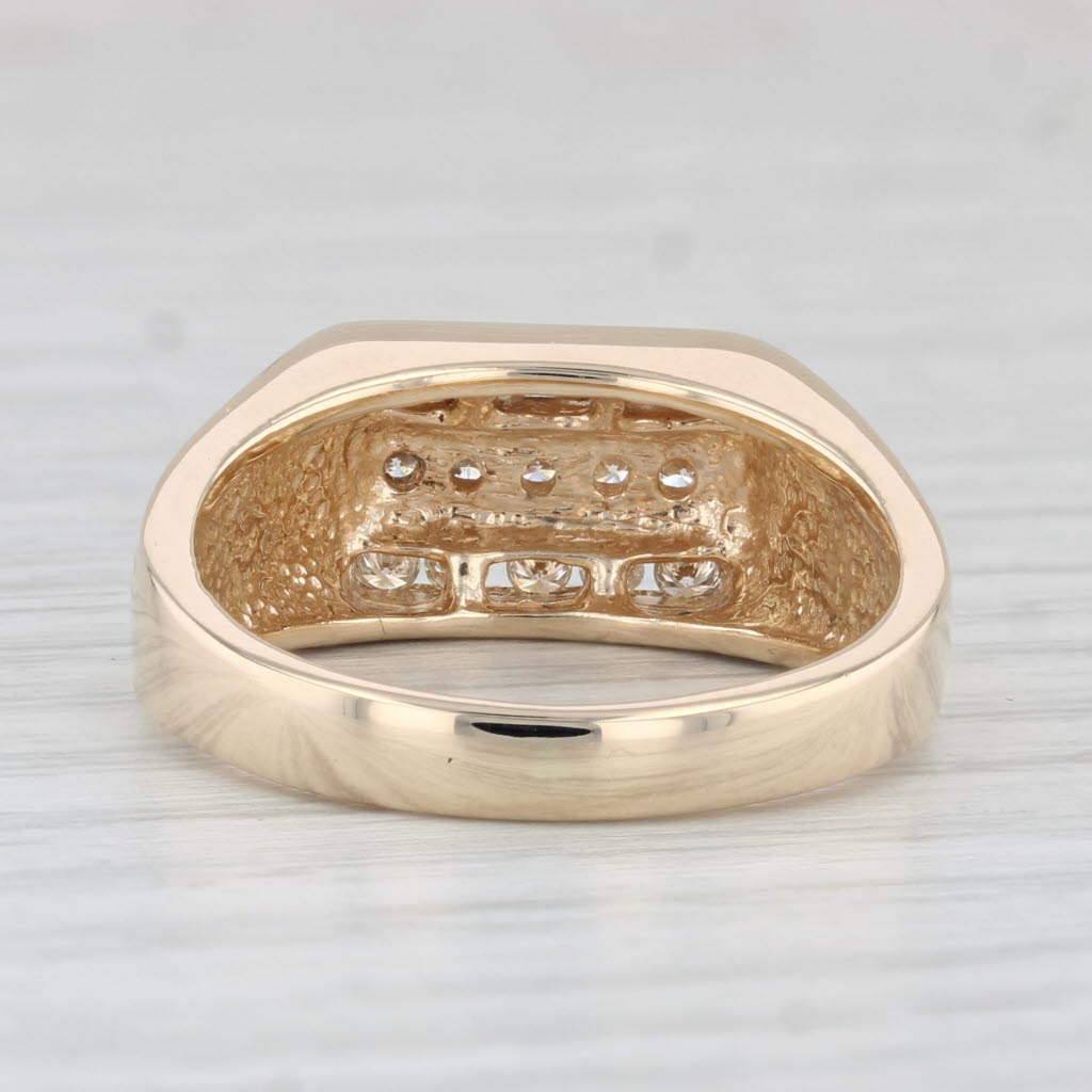 0.45ctw Diamond Men's Ring 14k Yellow Gold Size 10 Wedding