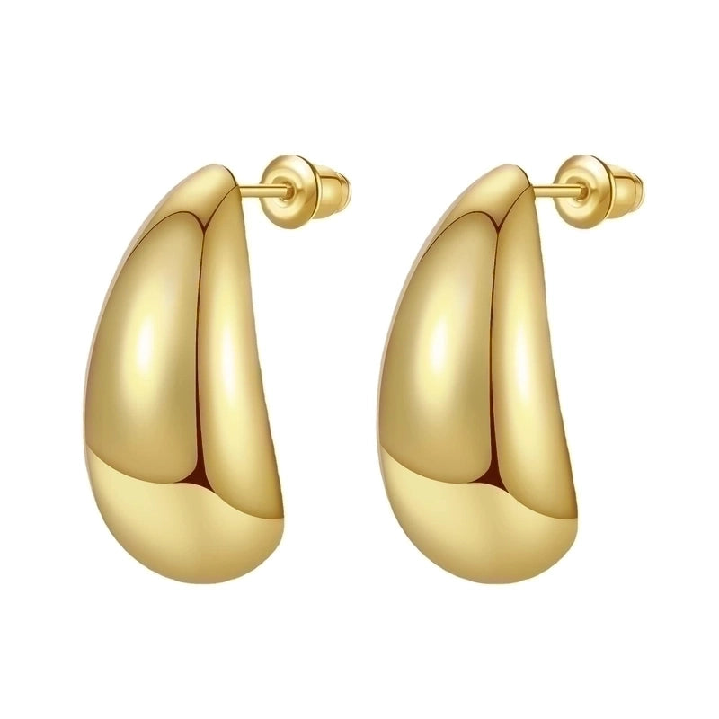 1 Pair Elegant Water Droplets Plating Copper 18k Gold Plated Ear Studs
