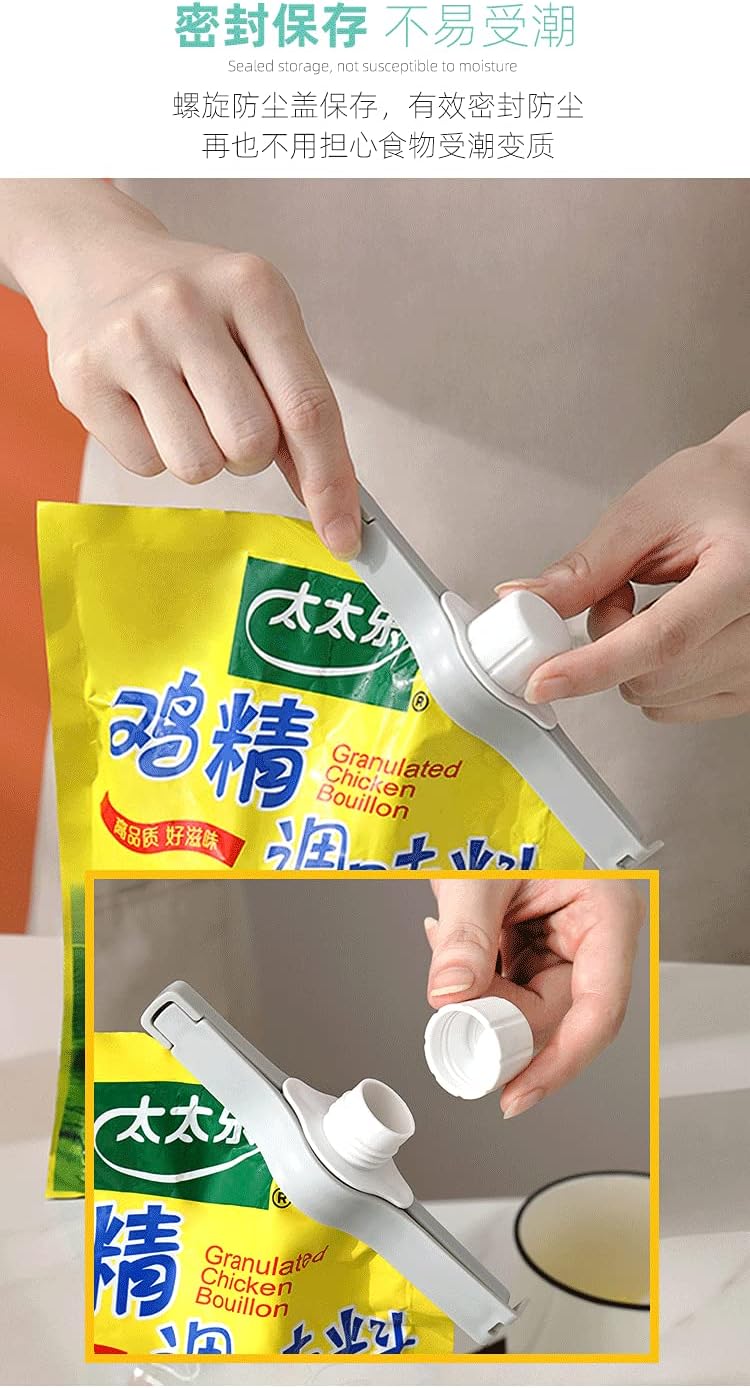 3 Pieces of Food Sealing Clips for Bags . Screw Cap Sealing Clip