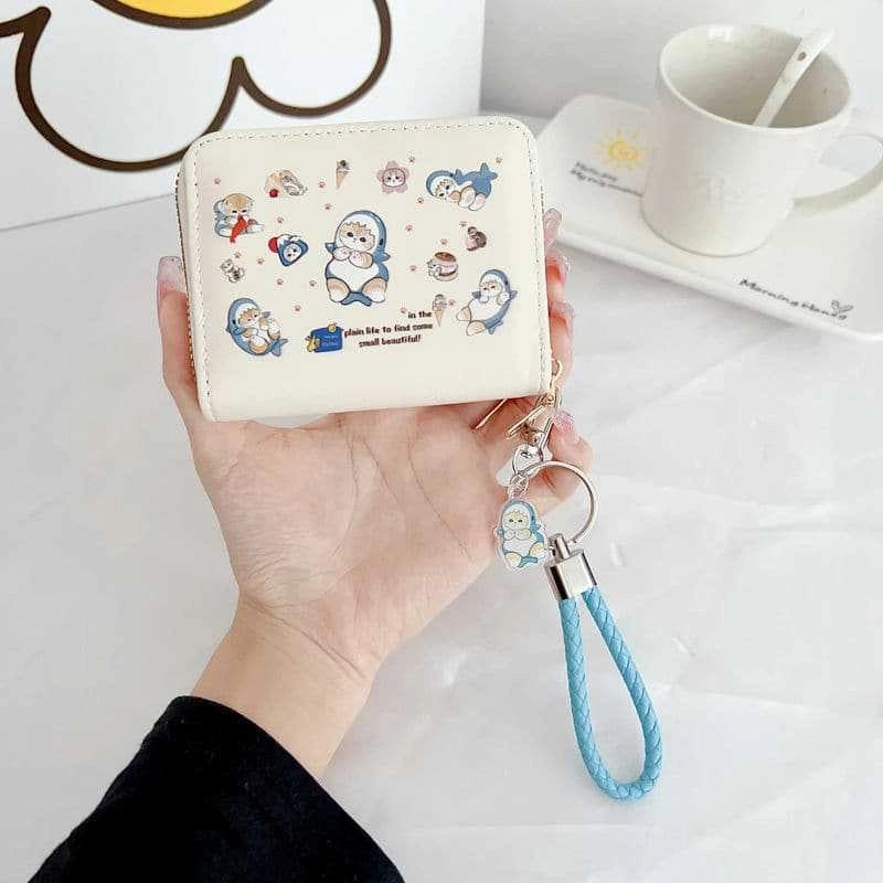 Wallet Card Bag Integrated Cute Women's Cat Cat Cartoon Large Capacity Small Korean Style Anti-degaussing