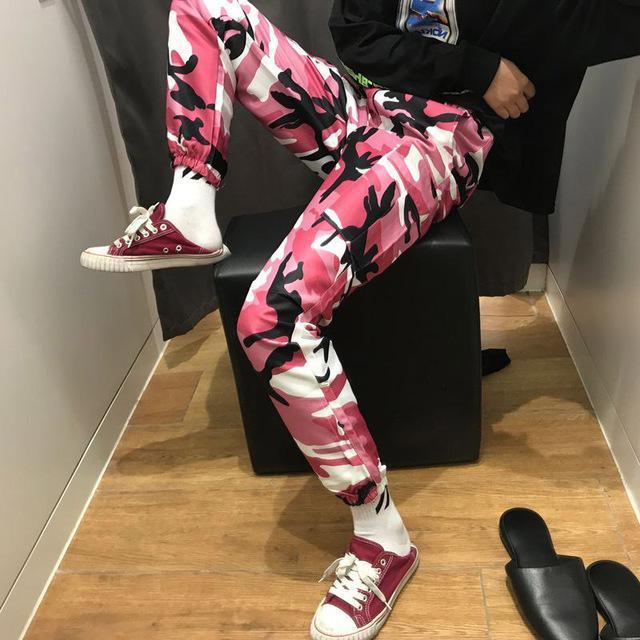 High Waisted Camo Cargo Pants