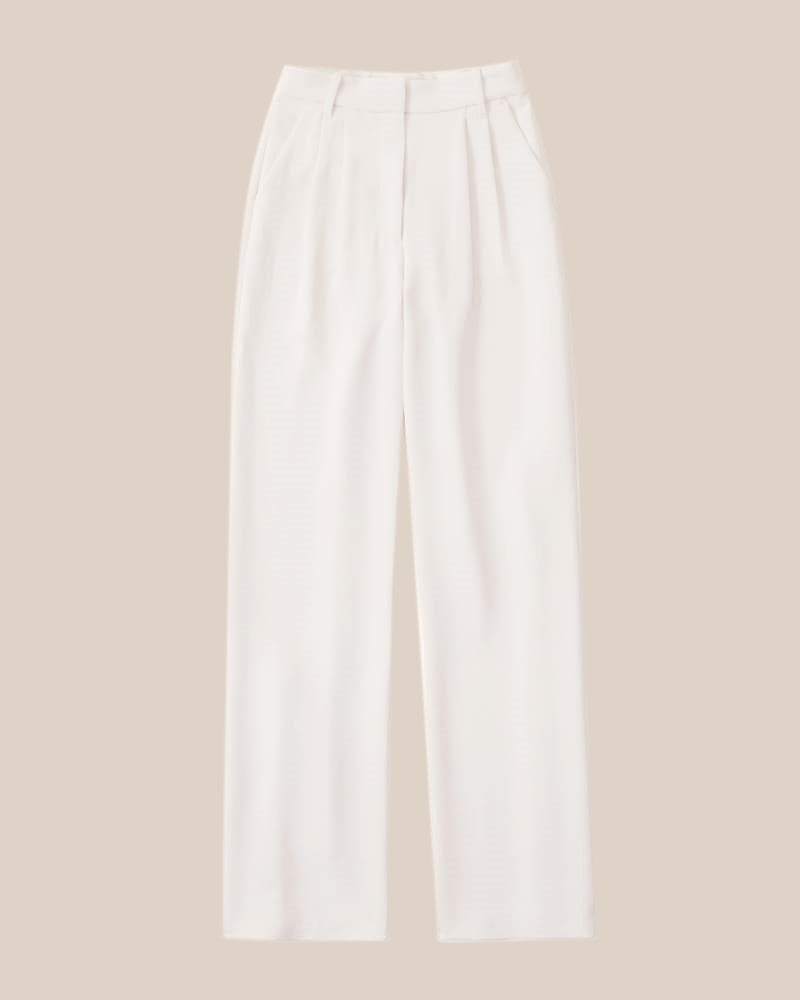 Icy Tailored Crepe Wide-Leg Pants