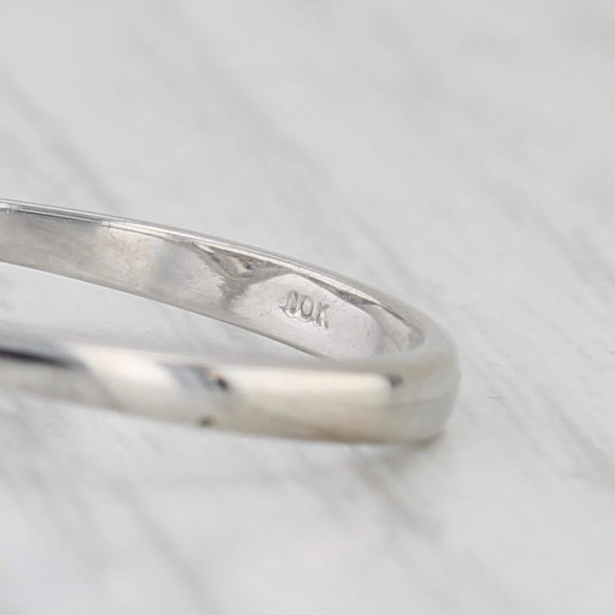 Pave Diamond Heart Ring 10k White Gold Bypass Size 7.25