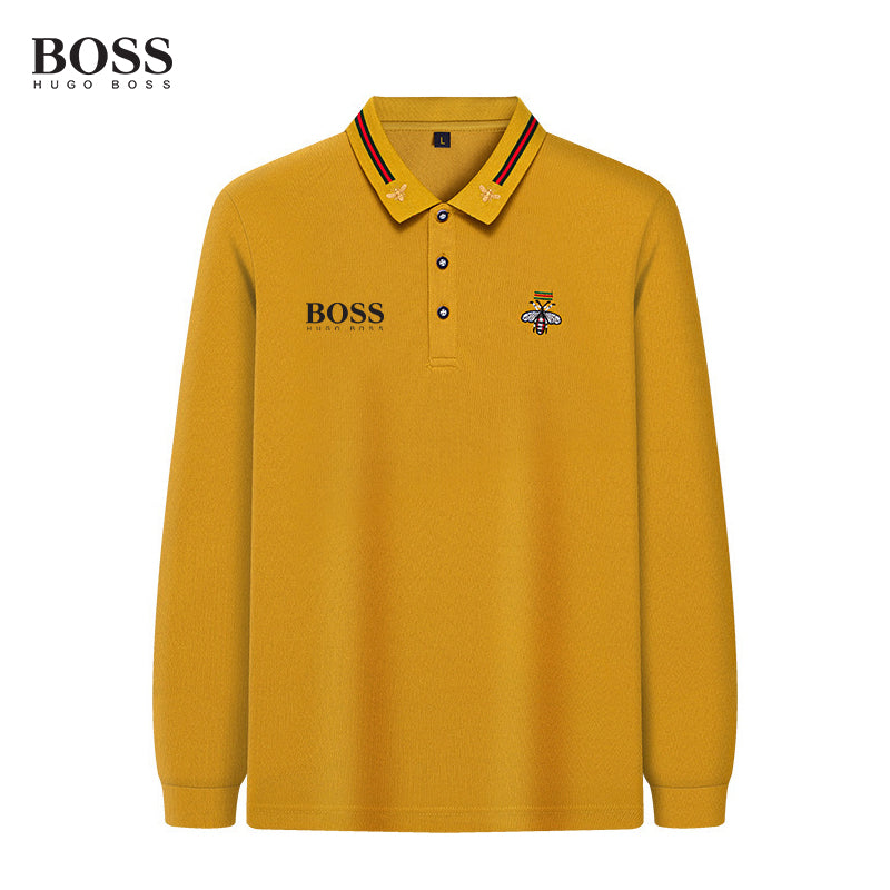 BOSS High Quality Embroidery long Sleeve Polo Shirt for Men