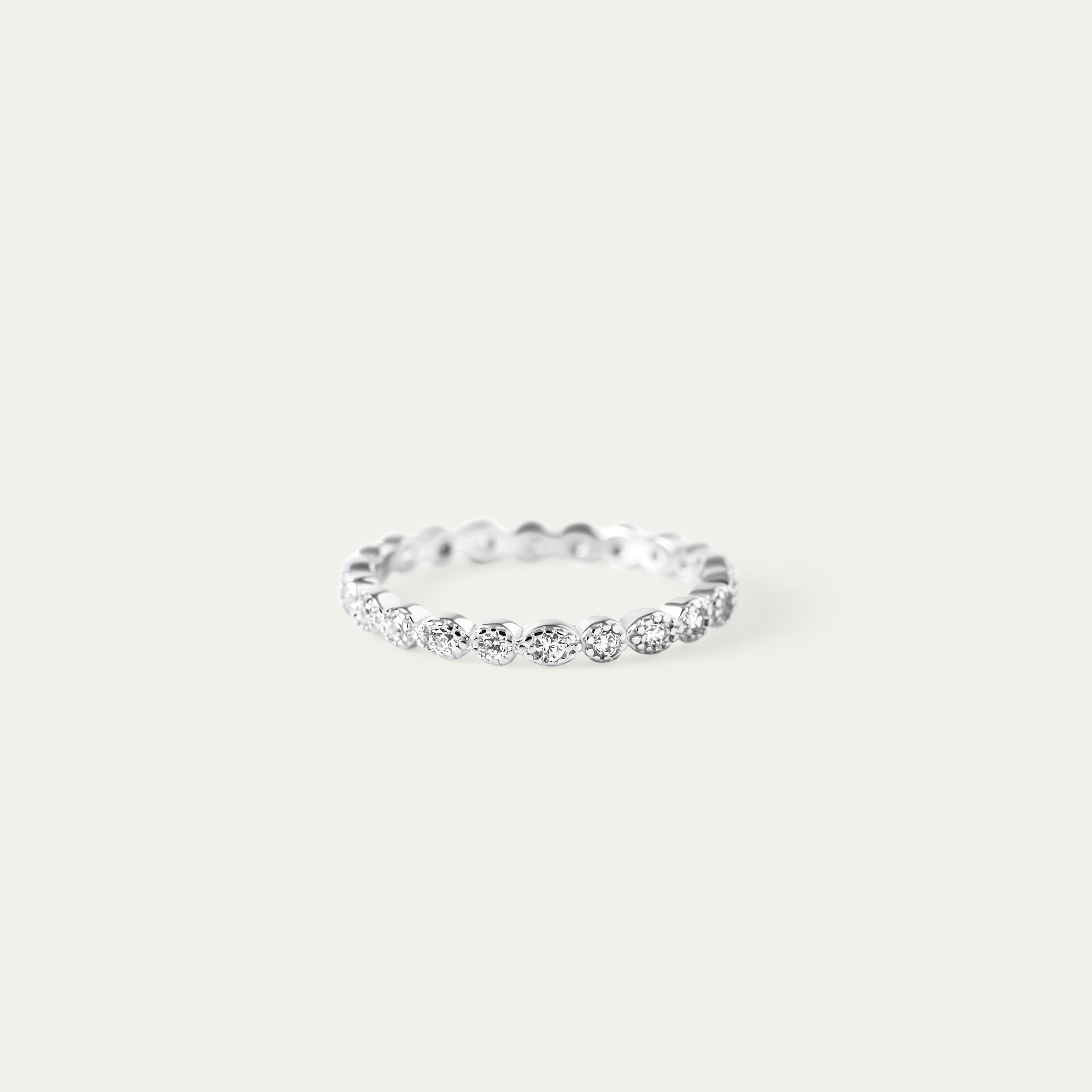 Amora CZ Ring (925 Sterling Silver. Size 5)