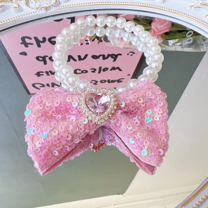 Sweet Sequin Bow Dog Cat Necklace Collar