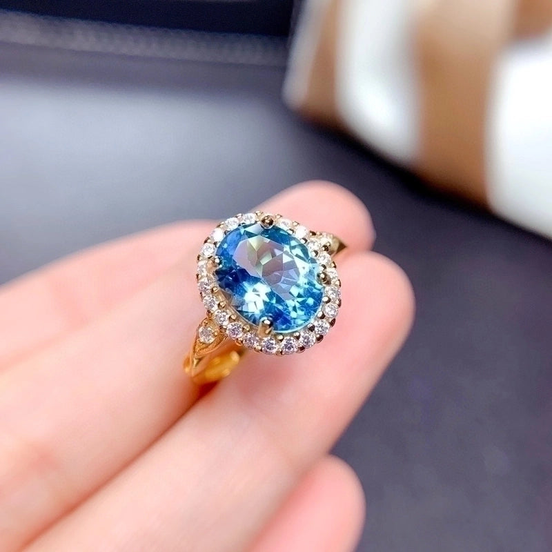 Copper Plating Geometric Artificial Gemstones Crystal Rings