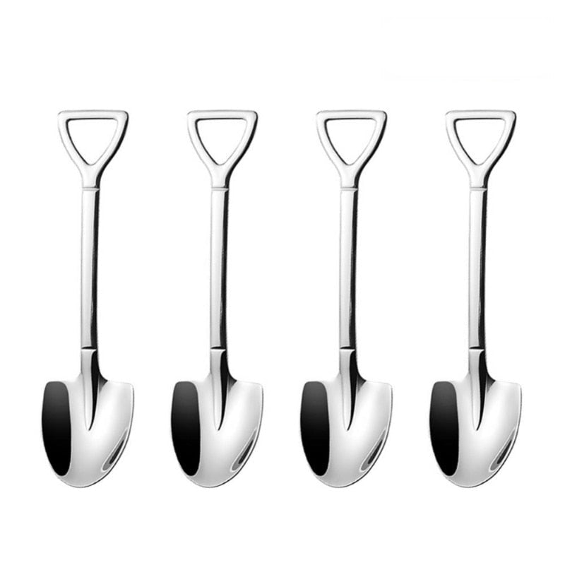 4-piece Stainless Steel Shovel Teaspoon Set