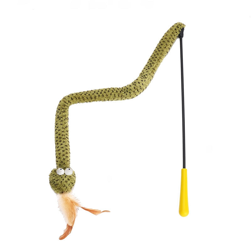 Zeze Snake Funny Cat Stick Cat Toy Funny Cat Artifact Cat Supplies Self-relief Feather Long Rod Toy Supplies