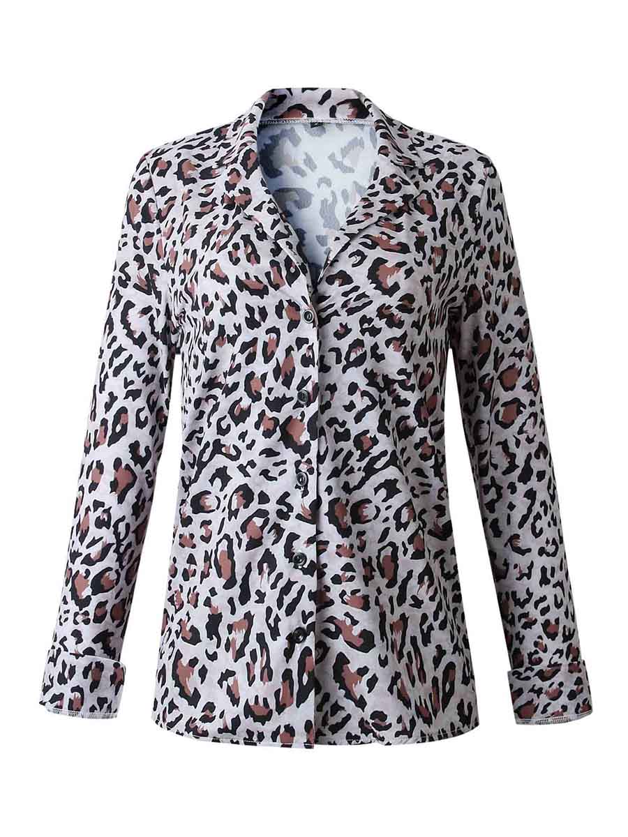 Leopard Print Long Sleeve Shirt