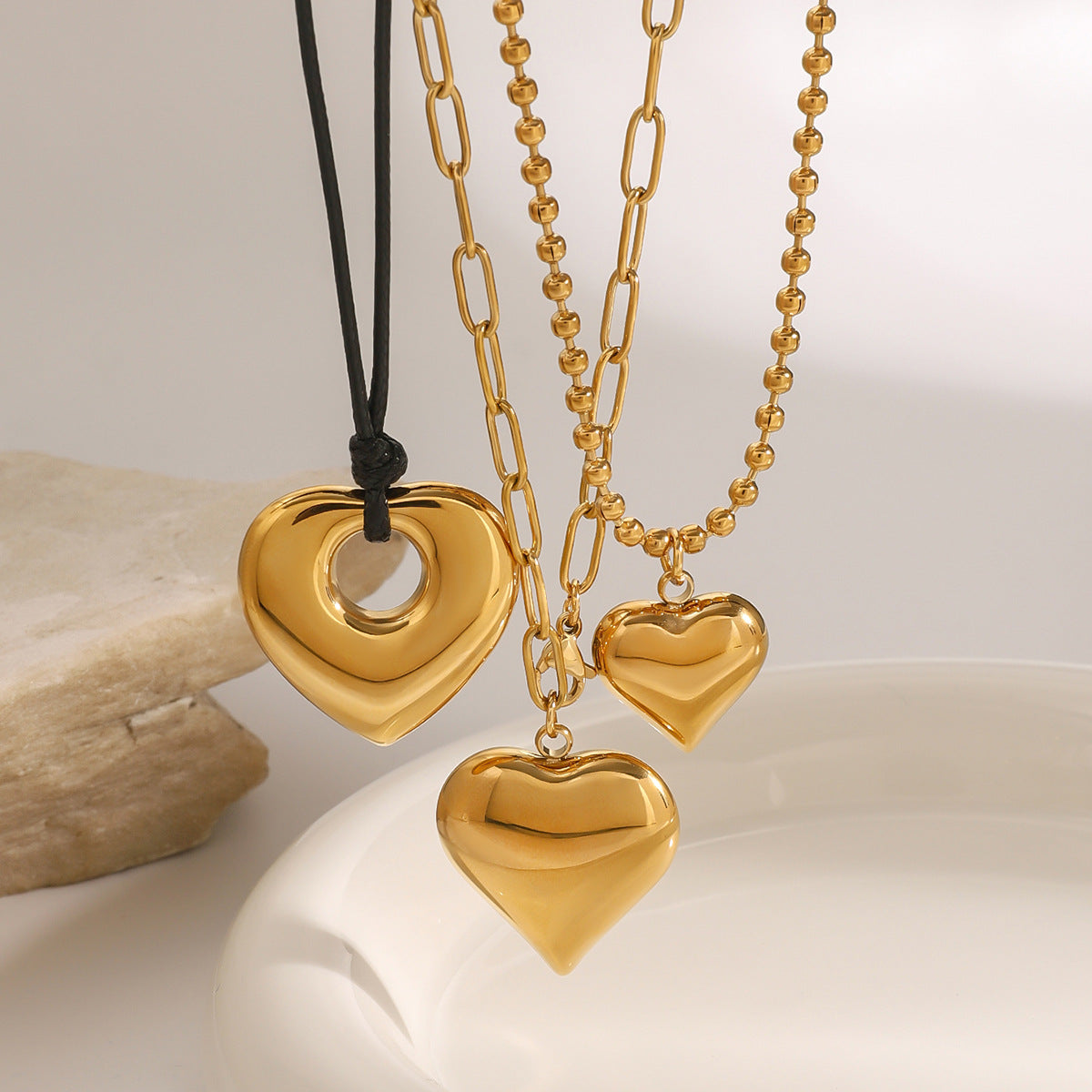 Jie Ding Stainless Steel Love Pendant Necklace Clavicle Chain Titanium Steel Necklace