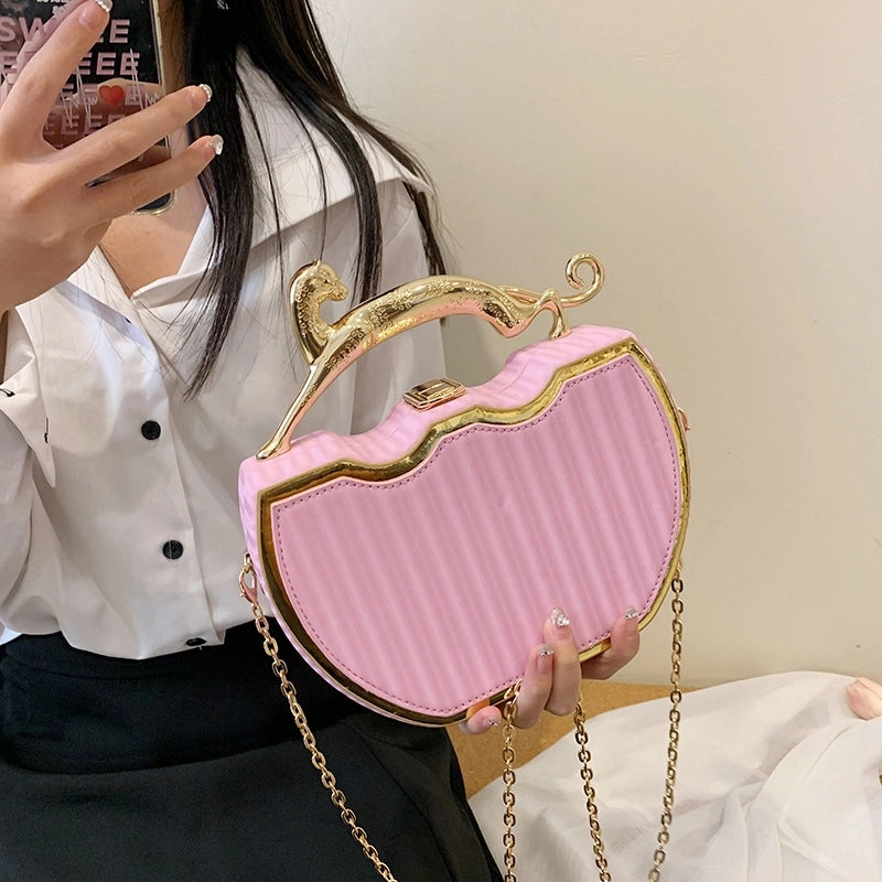 Women's Medium Pu Leather Solid Color Streetwear Lock Clasp Evening Bag