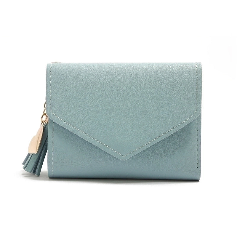 Women'S Solid Color Pu Leather Light Grey Light Green Dark Grey Magnetic Buckle Wallets