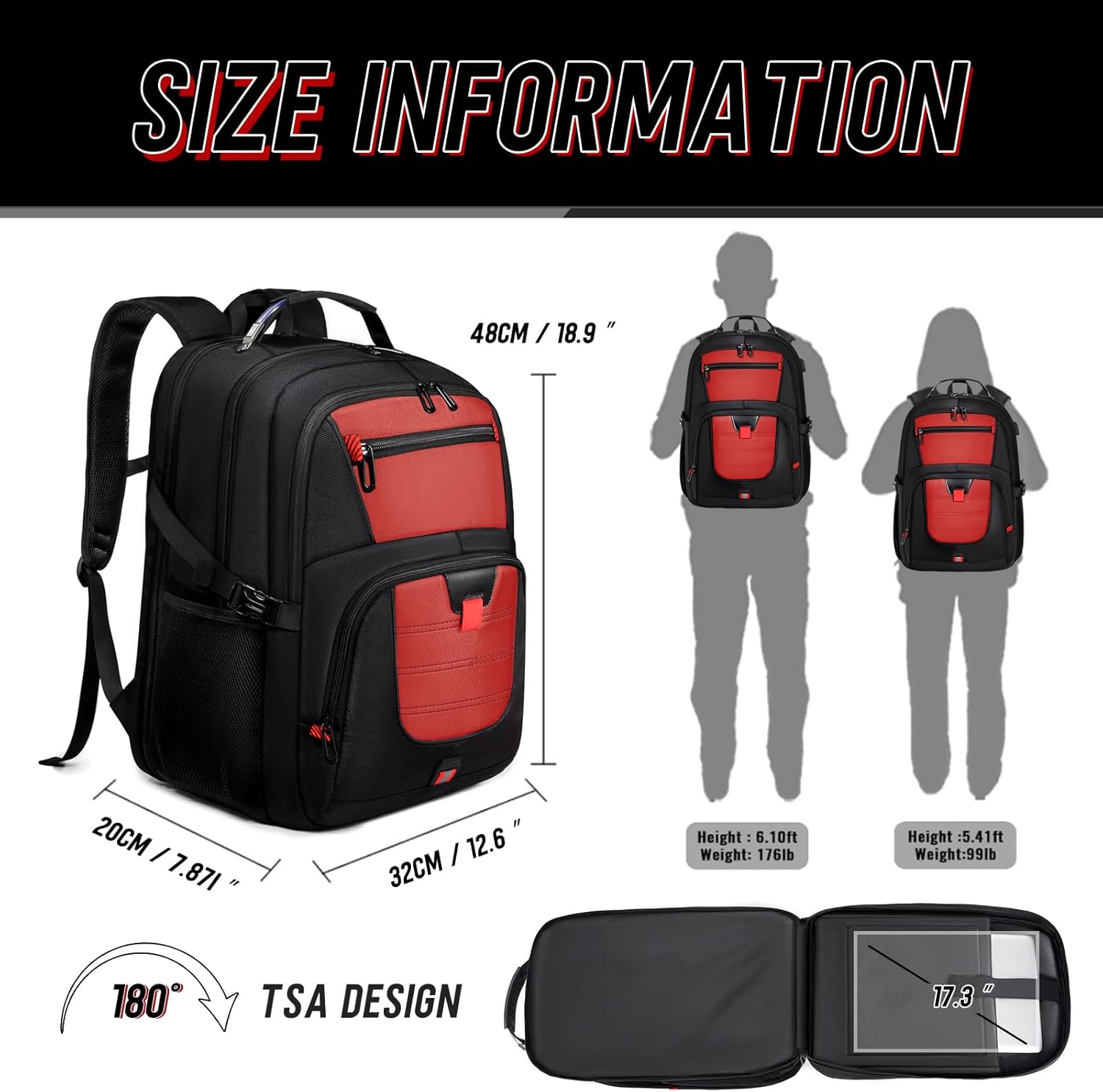 Z-MGKISS Travel Backpack, 50L Extra Large Travel Laptop backpack, Travel Backpack for Men Women with TSA Airline Approved Luggage Bussiness Backpack, Black