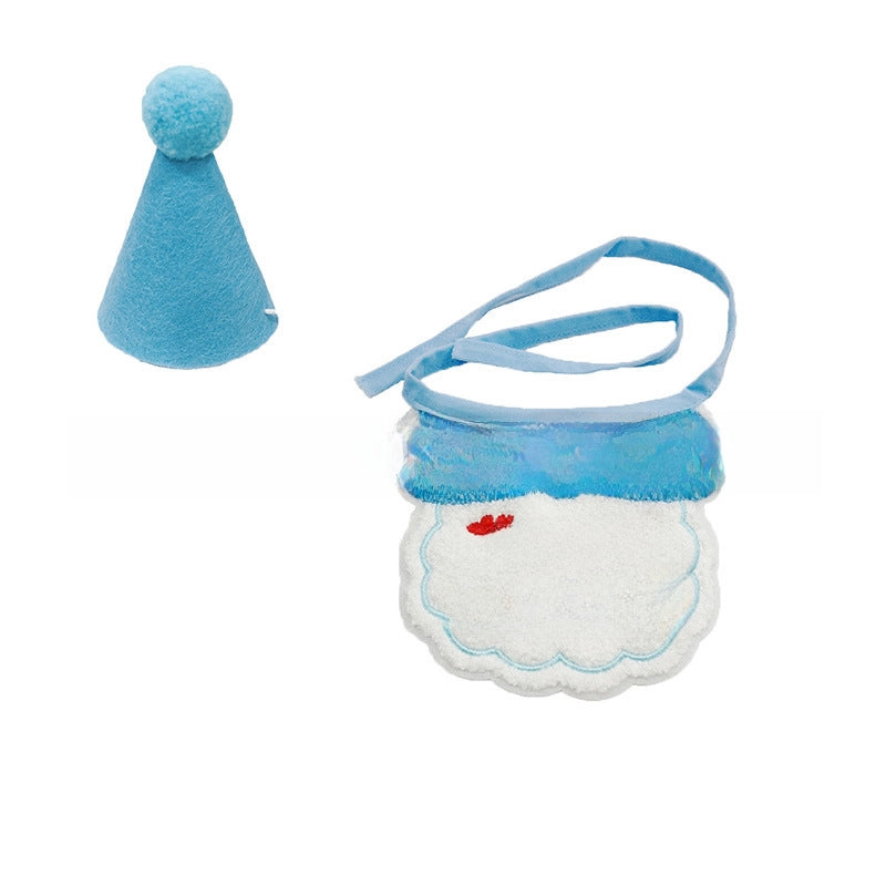 Pet Birthday Bib Cat Birthday Hat Dog Birthday Slippery Towel Cat Birthday Supplies