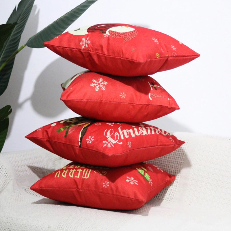 Christmas Fashion Santa Claus Owl Snowman Linen Pillow Case